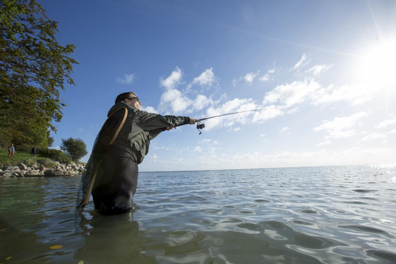 Lystfisker ved Trelde Næs