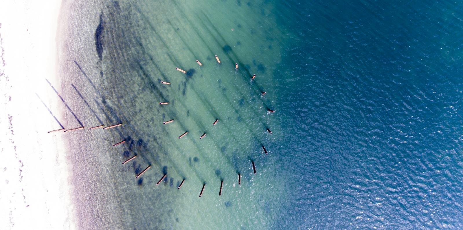 Havfruefløjterne ved Østerstrand set fra luften