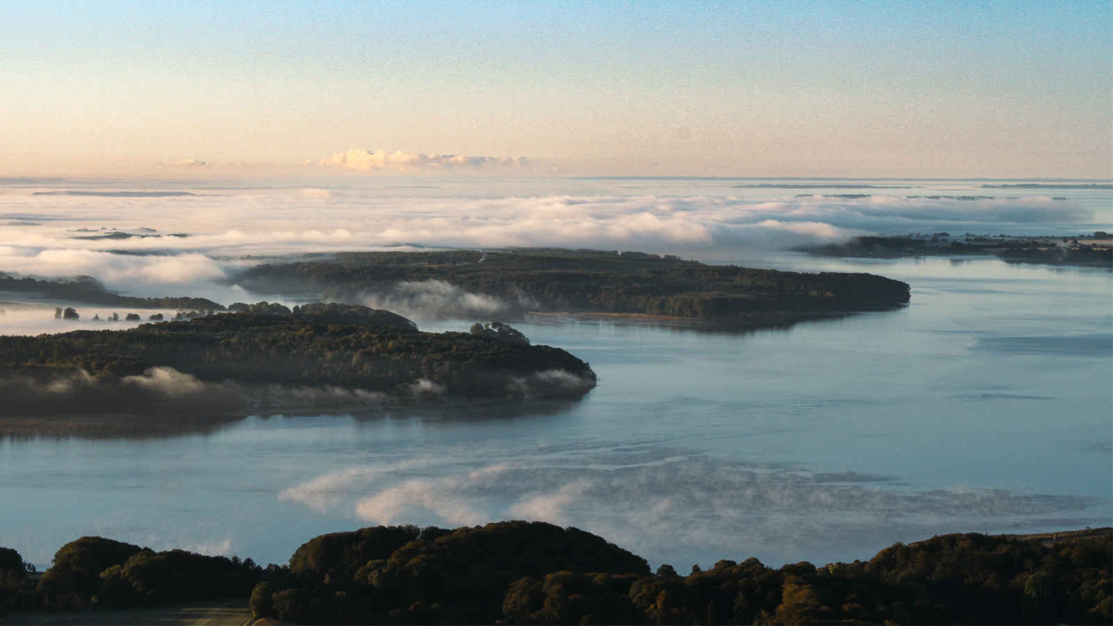 Fredericia set fra oven med drone