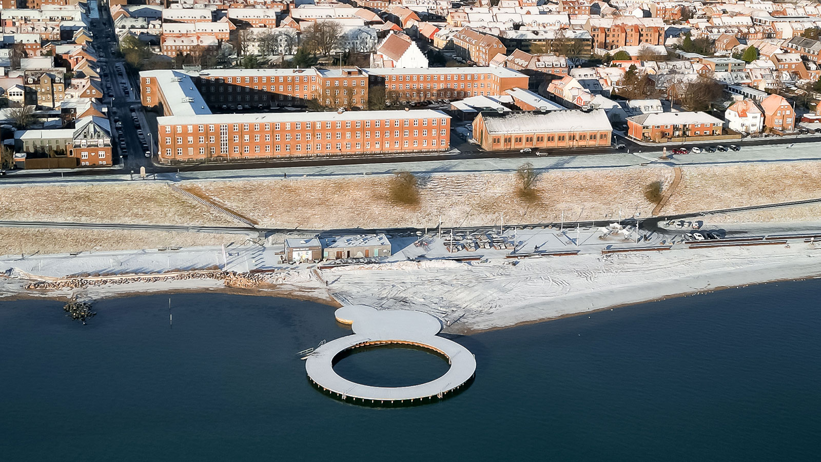 Udsigt over Østerstrand om vinteren