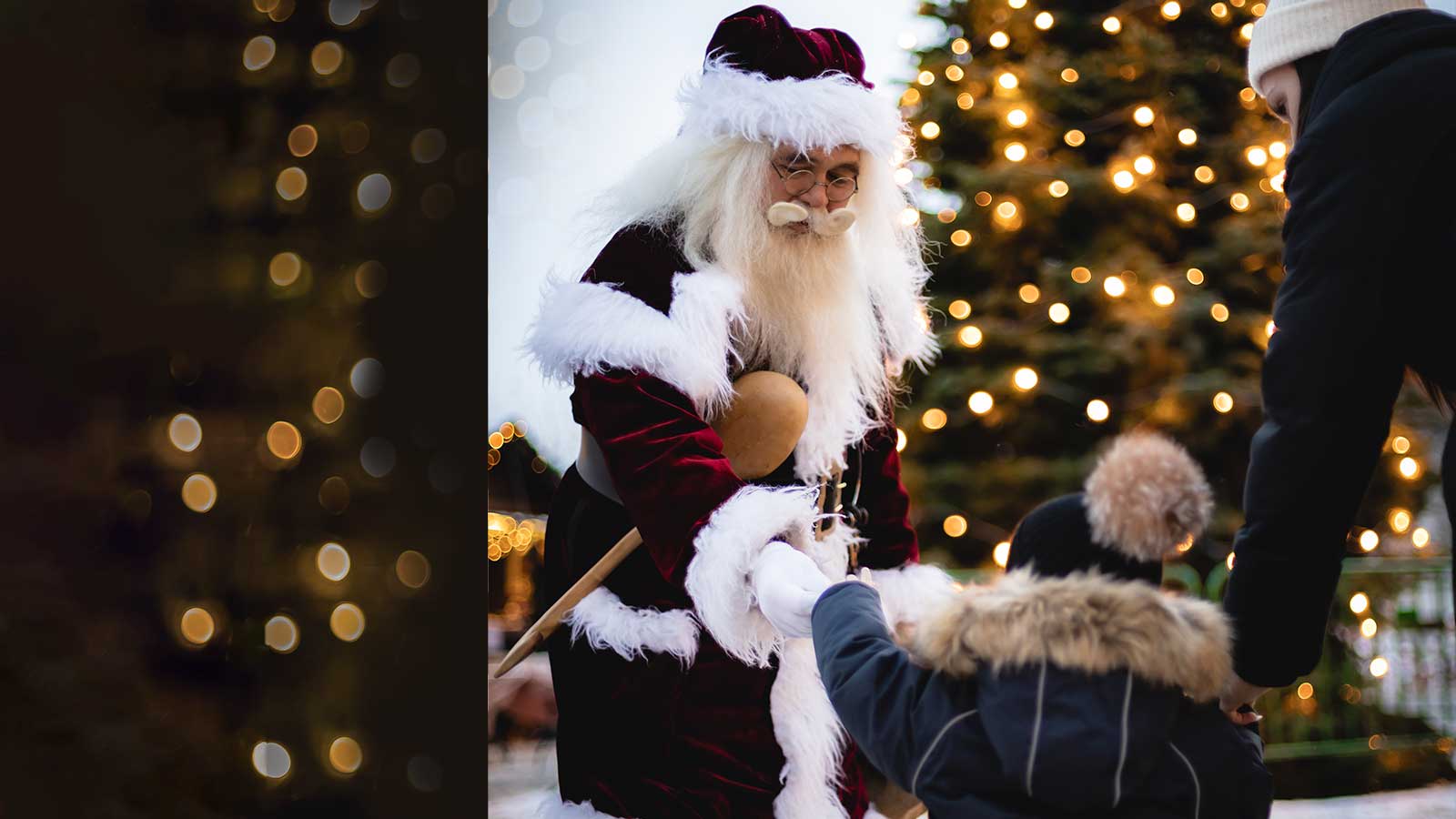 Julemanden hilser på børnene i Fredericia