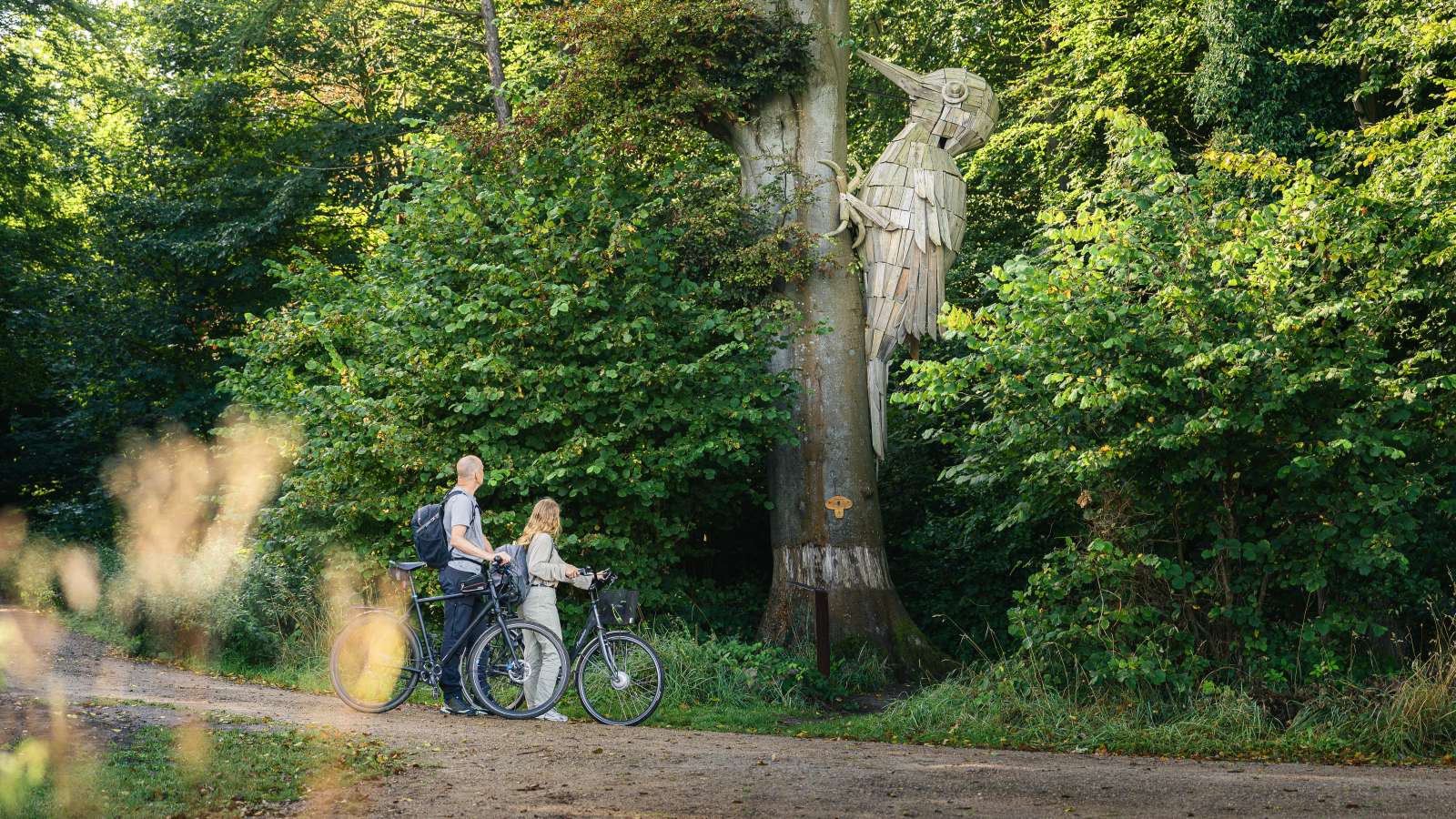 Par på cykeltur i naturen